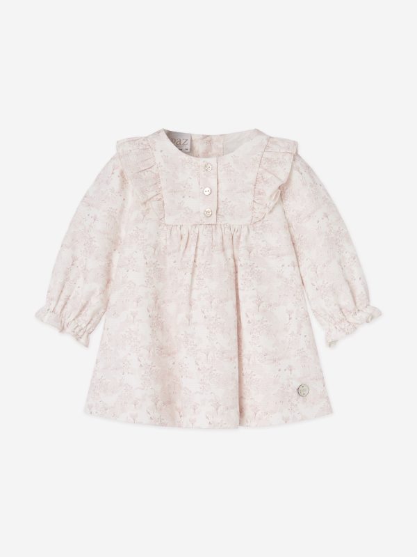 Baby Girls Cotton Dress With Bloomers in Pink Discount