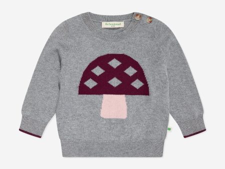 Baby Sparrow Mushroom Knit Jumper in Grey For Discount