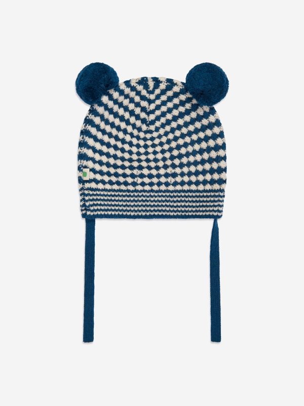 Boys Hazel Chunky Checker Hat in Blue Hot on Sale