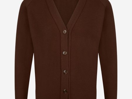 Zeco Kids School Knitted Cardigan in Brown Hot on Sale