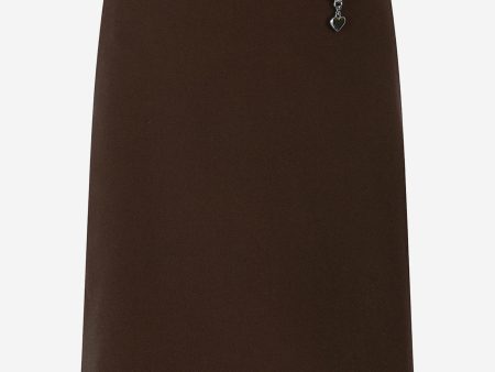 Zeco Girls School Lycra Heart Skirt in Brown on Sale