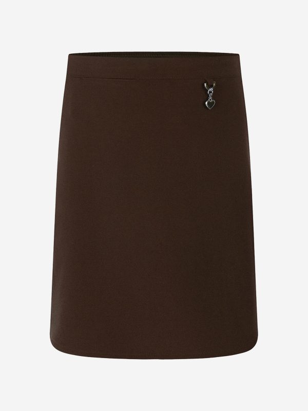 Zeco Girls School Lycra Heart Skirt in Brown on Sale