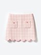 Self Portrait Girls Check Boucle Skirt in Pink on Sale