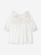 Baby Girls Scalloped Collar Dress in White Sale