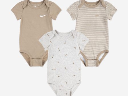 Baby Mix and Match 3 Pack Bodysuit Set in Beige Fashion