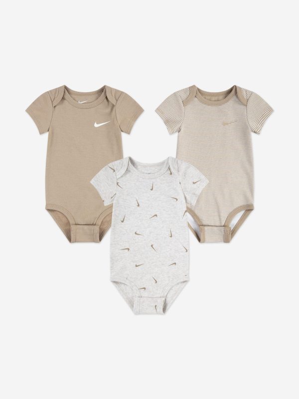 Baby Mix and Match 3 Pack Bodysuit Set in Beige Fashion