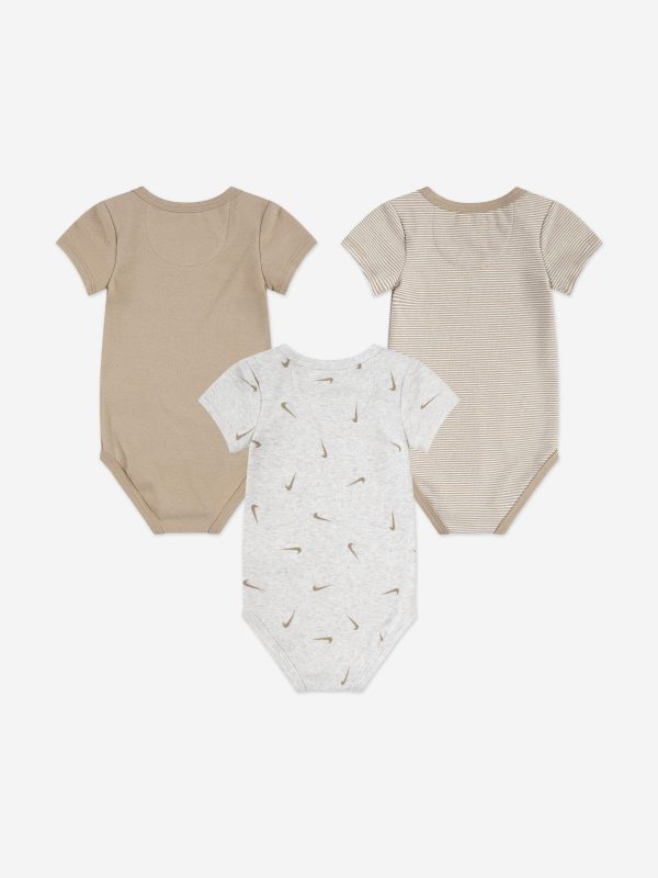 Baby Mix and Match 3 Pack Bodysuit Set in Beige Fashion