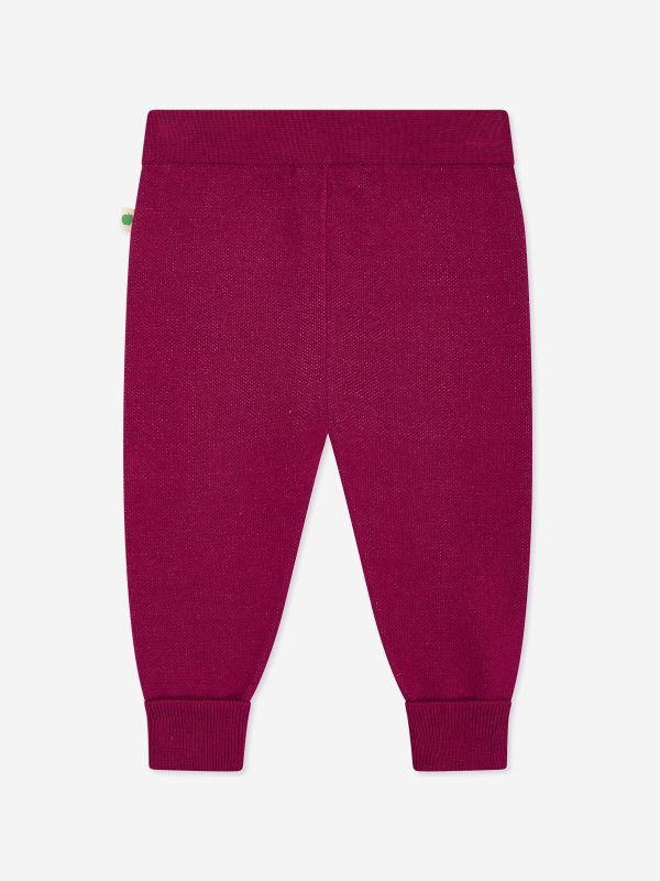 Girls Fern Cabin Knit Joggers in Purple on Sale