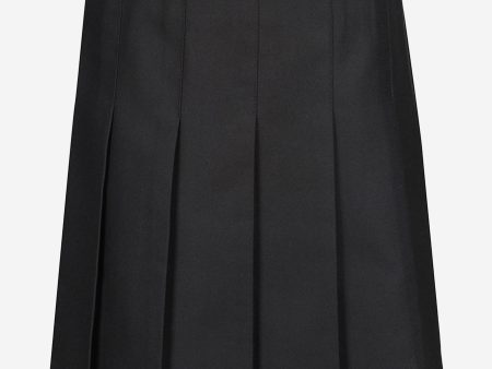 Zeco Girls School Junior Stitch Down Pleat Skirt in Black Discount