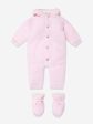 Baby Girls Wool Pramsuit With Booties in Pink Sale