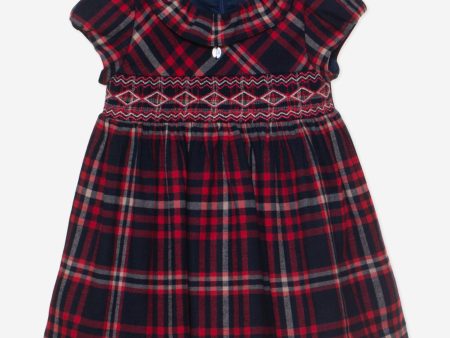 Baby Girls Tartan Dress in Navy Sale