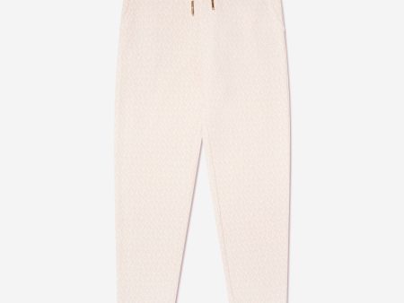 Michael Kors Girls Logo Joggers in Cream For Discount