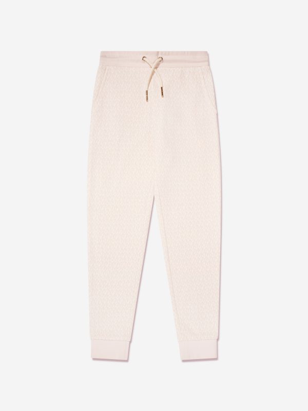 Michael Kors Girls Logo Joggers in Cream For Discount