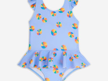 The Bonnie Mob Girls Beach Ball Frill Swimsuit in Blue Online now