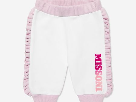 Missoni Baby Girls Logo Joggers in White Online Sale