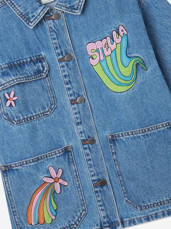 Stella McCartney Girls Denim Jacket in Blue Hot on Sale