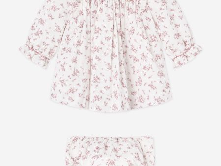 Baby Girls Floral Dress With Bloomers in White Online now