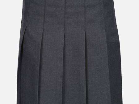 Zeco Girls School Junior Stitch Down Pleat Skirt in Grey For Sale