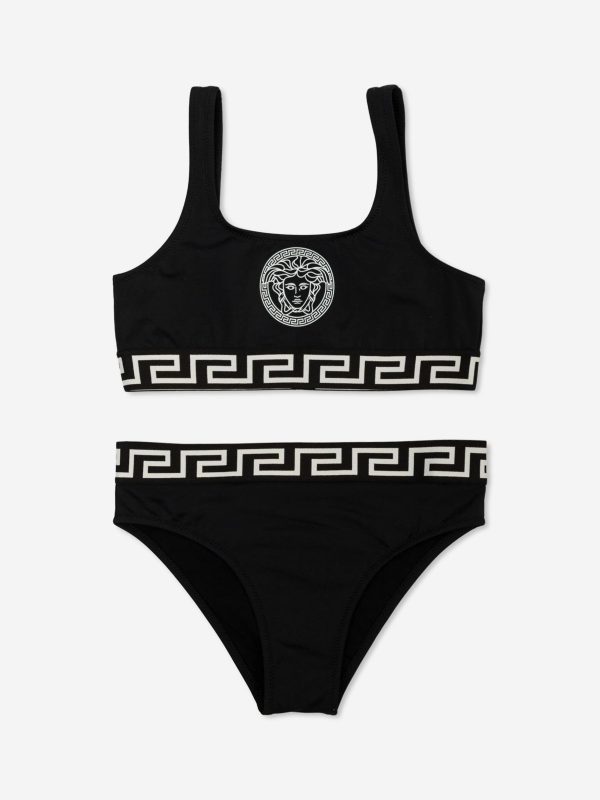 Versace Girls Medusa Logo Bikini in Black Online now