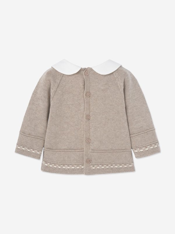 Baby Knitted 2 Piece Set in Beige on Sale