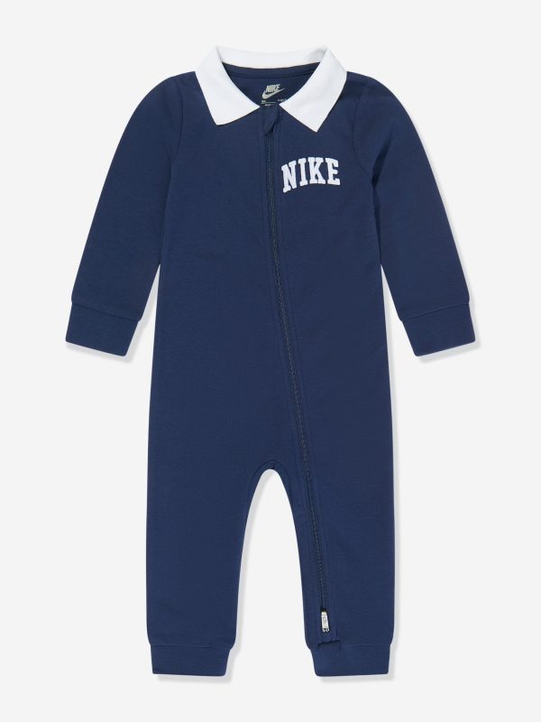 Baby Polo Coverall in Navy on Sale