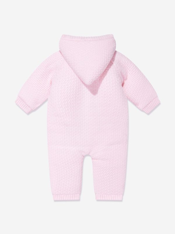 Baby Girls Wool Pramsuit With Booties in Pink Sale