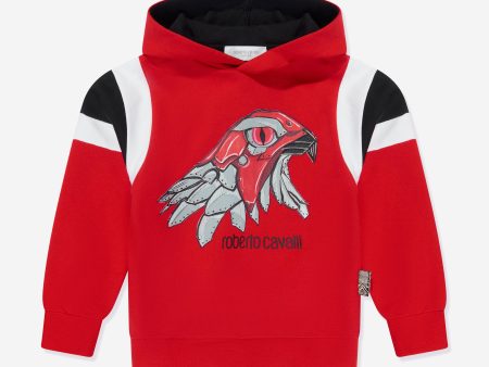 Roberto Cavalli Boys Eagle Hoodie in Red For Discount