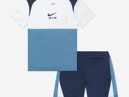 Boys Air Fleece Short Set in Navy Online Hot Sale