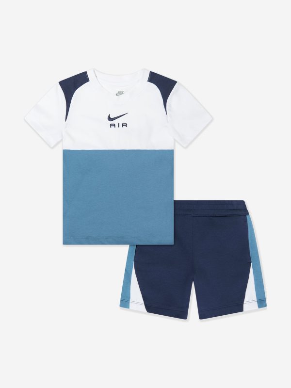 Boys Air Fleece Short Set in Navy Online Hot Sale