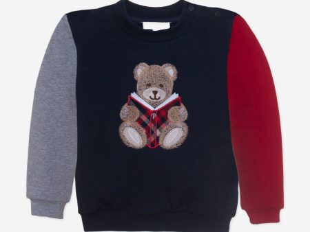 Baby Boys Teddy Bear Jumper in Navy For Sale