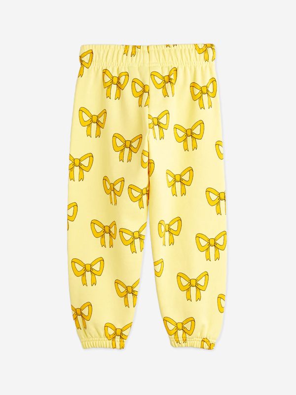 Mini Rodini Girls Bow Joggers in Yellow Online Hot Sale