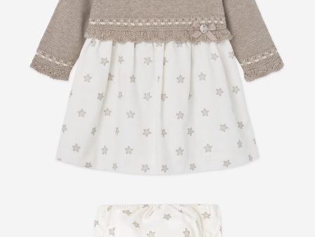 Baby Girls Dress With Bloomers in Brown on Sale