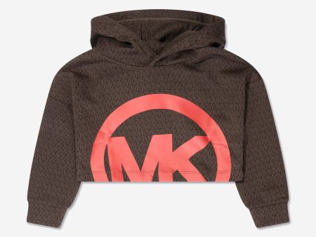 Michael Kors Girls Milano Hoodie in Brown Online now