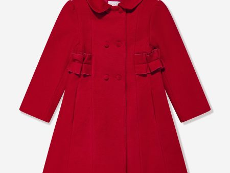 Girls Felted Coat in Red on Sale