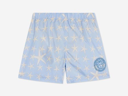 Versace Boys Starfish Swim Shorts in Blue Cheap