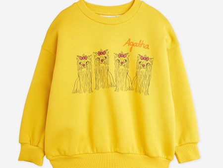 Mini Rodini Kids Agaha Dogs Swetshirt in Yellow Cheap