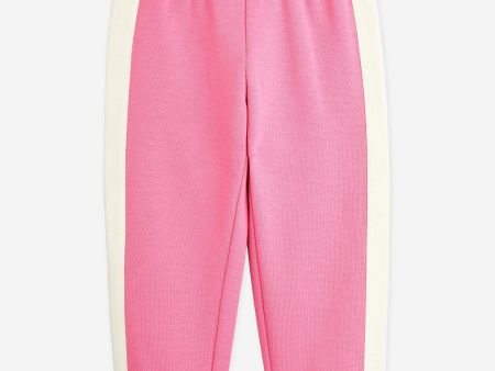 Mini Rodini Girls Society Panel Joggers in Pink Online Sale