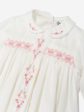 Baby Girls Smocked Rose Bud Dress in Ivory For Discount