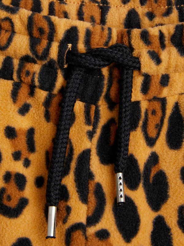 Mini Rodini Girls Leopard Joggers in Brown Online now