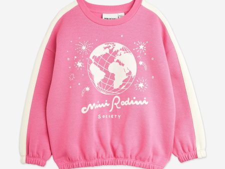 Mini Rodini Girls Society Sweatshirt in Pink Supply