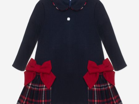 Baby Girls Jersey Bow Dress in Navy Online now