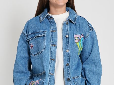 Stella McCartney Girls Denim Jacket in Blue Hot on Sale