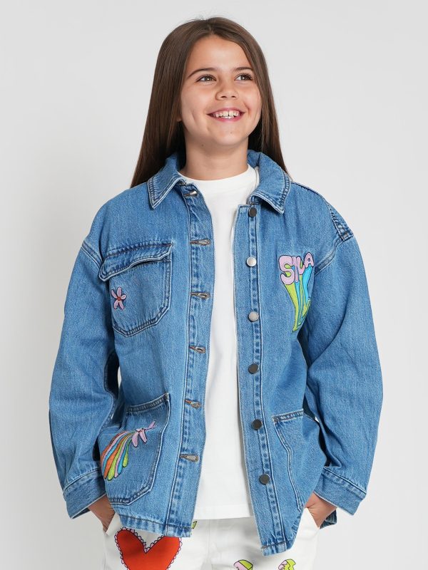 Stella McCartney Girls Denim Jacket in Blue Hot on Sale