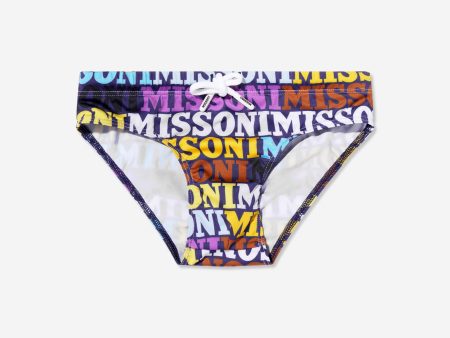 Missoni Boys Logo Swimming Briefs in Multicolor Online