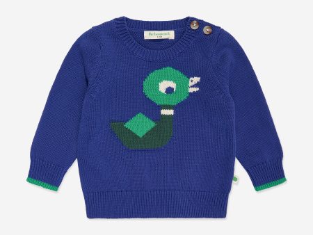 Baby Boys Arwen Duck Knit Jumper in Blue Sale