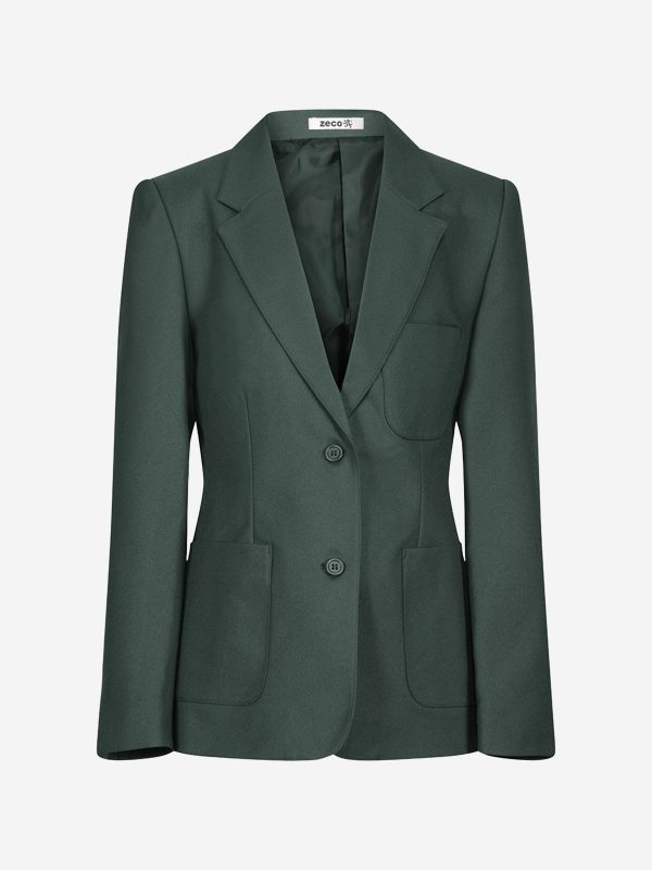 Zeco Girls School Fitted Eco Blazer in Green Online Hot Sale