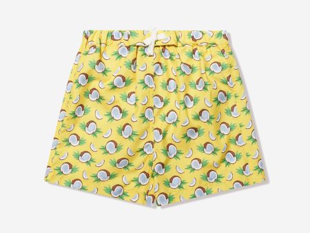 Rachel Riley Boys Coconut Swim Shorts in Yellow For Cheap