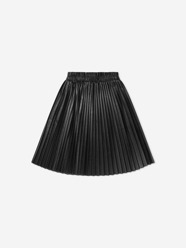 MM6 Maison Margiela Girls Faux Leather Pleated Skirt Fashion