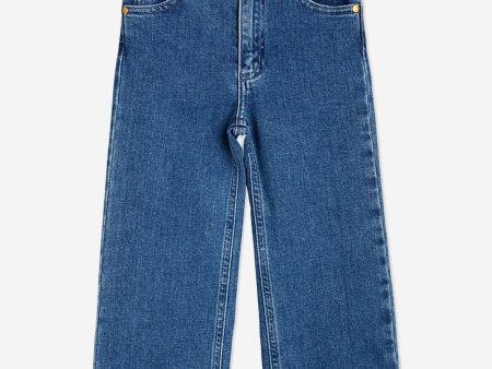 Mini Rodini Kids Wide Leg Jeans in Blue Online now