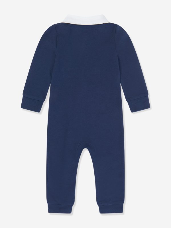 Baby Polo Coverall in Navy on Sale